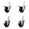 Service Caster 3.5 Inch Hard Rubber Swivel 3/4 Inch Square Stem Caster Total Lock Brakes, 2PK SCC-SQTTL20S3514-HRS-34-2-S-2 - alternate 1